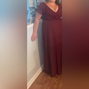 EUC Azazie Size 16 Rylee Dress Cabernet Color